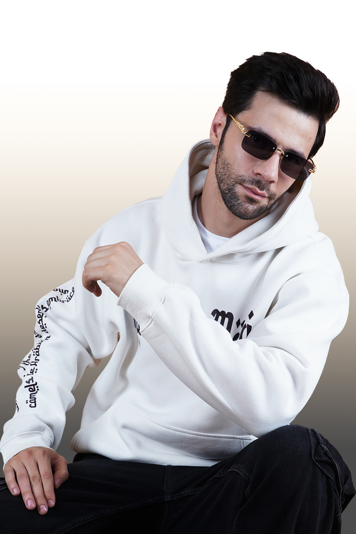 Off White Arabic Hoodie