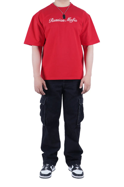 Red Basic Oversized T-Shirt ( Unisex )